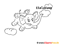 Fliegender Elefant Malvorlage