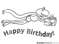 Frog Happy Birthday Colouring Sheet free