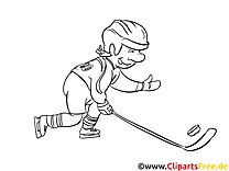 Cartoon Eishockey Bild zum Drucken und Malen