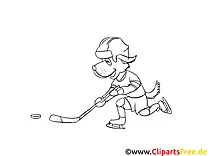 Cartoonhund spielt Eishockey Winter-Sport