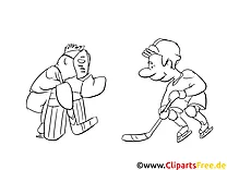 Comic Bild Eishockey zum Drucken und Ausmalen