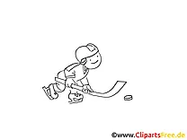 Eishockey Cartoon-Bild zum Ausmalen