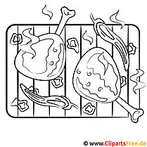 Food, barbecue pictures to color