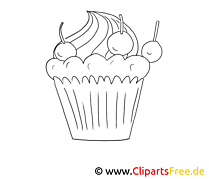 Fruit cake picture for coloring, coloring page
