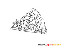 Página para colorir de fatia de pizza, imagem, imagem para colorir