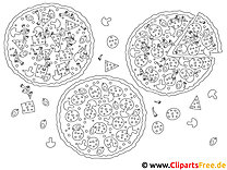 Page de coloration de pizza, image, image de coloration