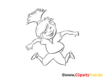 Happy girl carnival coloring page