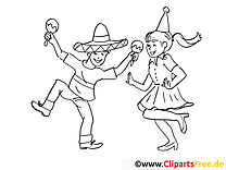 Coloring page to celebrate carnival