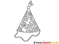 تصویر کارناوال کلاه برای کاردستی، رنگ آمیزی