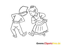 Dancing in traditional costumes coloring page carnival