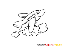 Cartoon plane coloring picture for coloring