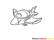 Happy airplane airport coloring page to print