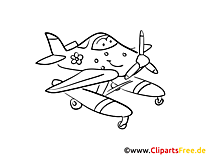 Desenhos para colorir de avião feliz Aviões e transporte