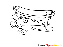 Sky airplane airport coloring page to print