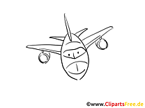 Desenho para colorir do aeroporto de avião de passageiros para imprimir