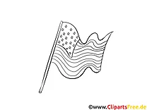 American flag - 4th July colourings