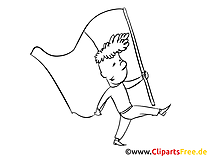 Guy with flag - Fourth of July Colouring Pages