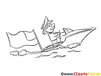 Motor boat - July 4th Coloring Pages