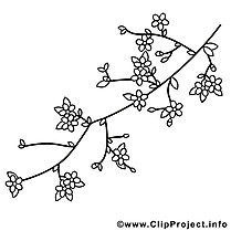 Tree branch picture for coloring, coloring page