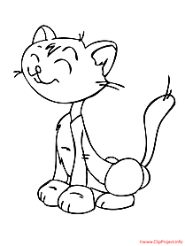 Cat picture for painting - spring coloring page