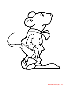 Mouse picture coloring page for free