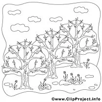 Forest picture for coloring, coloring page