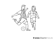 Ataque, fútbol: dibujos para colorear para lecciones en la escuela y el jardín de infantes