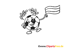 Dibujo de Pelota con bandera para colorear