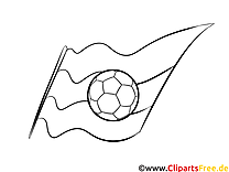 desenho de bola e bandeira da Alemanha para colorir