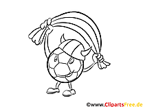 Football sports fan with scarf printable picture to color in