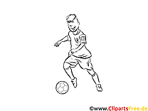Soccer defender picture to print and color
