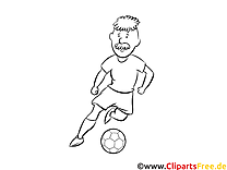 Footballer picture to print and color