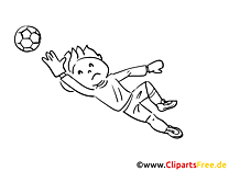 Soccer player coloring goalkeeper jumps