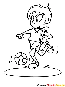 Kind spielt Fussball - Fussball Ausmalbilder