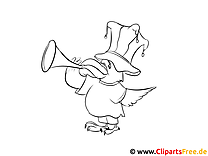 Raven with trumpet sport coloring page