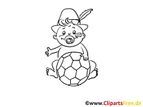 Soccer Ball Baby Coloring Page