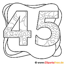 45 Dibujo para colorear Números