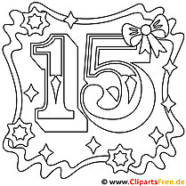 15 cumpleaños página para colorear