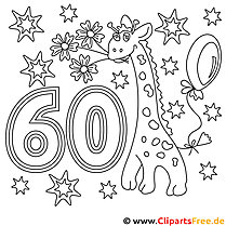 60 cumpleaños página para colorear