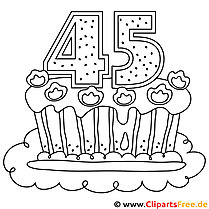 Раскраска День рождения - Торт ко дню рождения