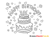 Imagen de pastel para colorear para tu cumpleaños