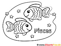 Pisces Zodiac Coloring Pages PDF