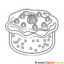 Birthday cake picture for coloring, template, coloring picture