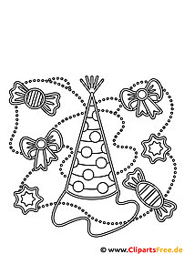 Birthday party picture for coloring, coloring page, coloring picture