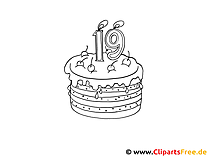 Торт на день рождения - Бесплатные раскраски для детей