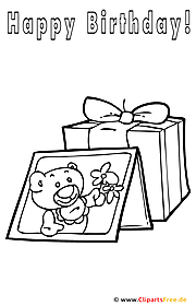 Birthday gifts coloring page free