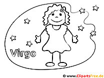 Dibujo de signo del zodiaco Virgo para colorear para imprimir