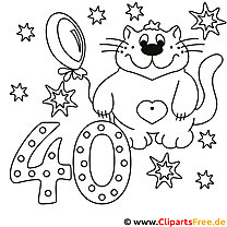 Cat Coloring Page - Birthday Coloring Pages PDF