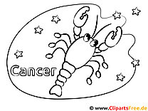 Cancer zodiac coloring page for kids
