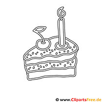Cake with candle free picture to paint